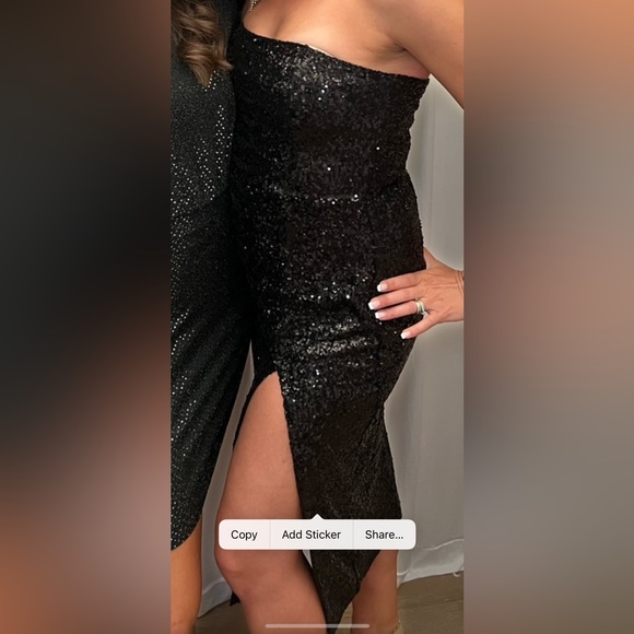 Amanda Uprichard Black Sequin Lizzy Dress - Picture 5 of 7